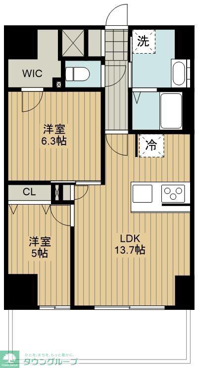 グランシエル川口(2LDK/8階)の間取り写真