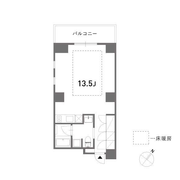 QUATRE SAISONS MIYAGINO II(ワンルーム/9階)の間取り写真