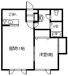 プレアデス(1LDK/2階)の間取り写真