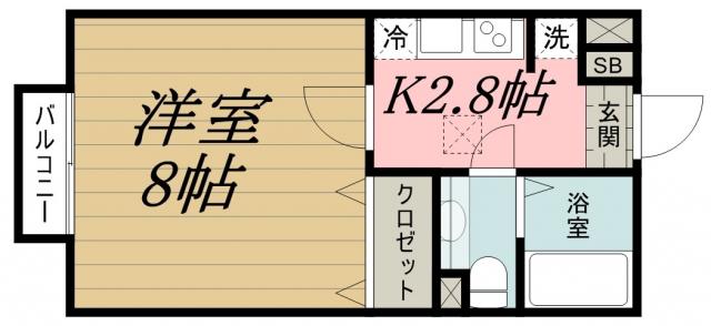 COZYVILLA(1K/2階)の間取り写真