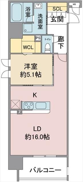 SUNNY GRACE本郷(1LDK/7階)の間取り写真