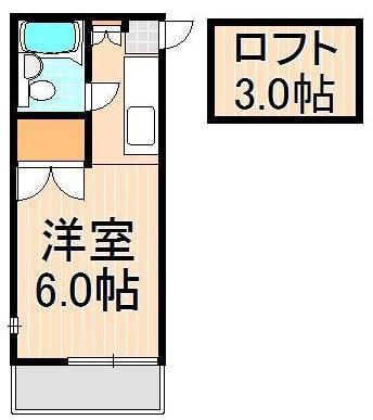 コーポ橋本(1K/2階)の間取り写真