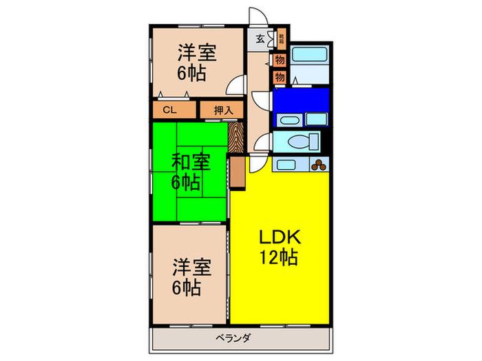 第3みゆきマンション(3LDK/2階)の間取り写真