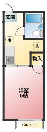 シティハイムオグラ(1K/2階)の間取り写真