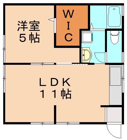 コーポ久貴(1LDK/2階)の間取り写真