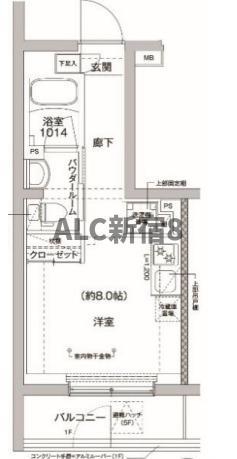 RELUXIA方南町II(ワンルーム/2階)の間取り写真