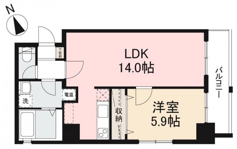 パサル藤塚(1LDK/3階)の間取り写真