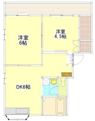 フォーブル隅田(2DK/1階)の間取り写真