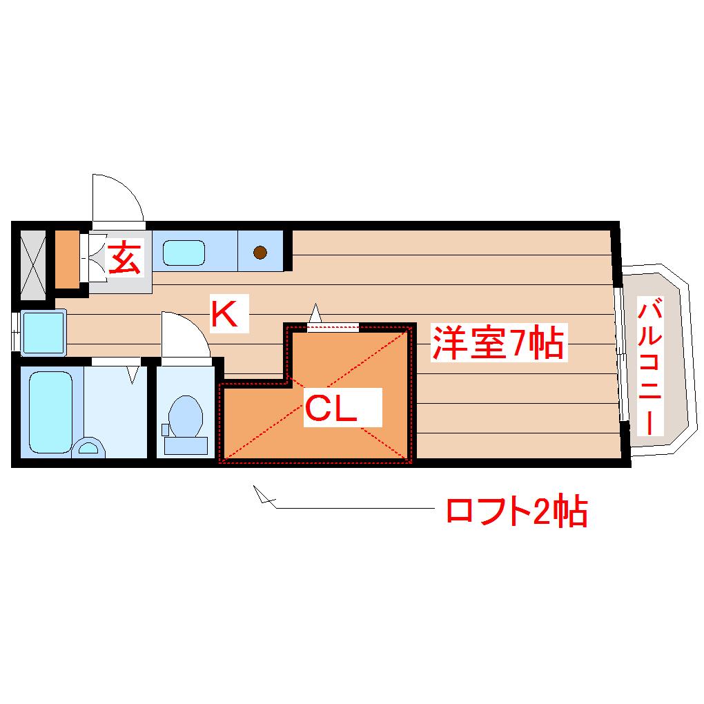 SUN-MELODY(ワンルーム/5階)の間取り写真