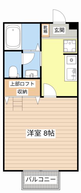 エストヴィラージュII(1K/2階)の間取り写真
