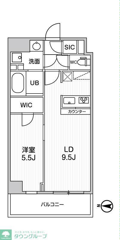 ALTERNA菊川II(1LDK/7階)の間取り写真