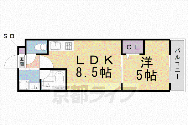 CUORE TAKEDA(1LDK/3階)の間取り写真