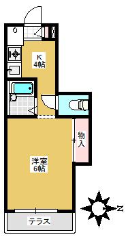 パルティーダ(1K/1階)の間取り写真