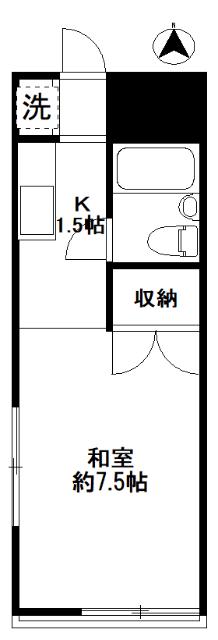 富士ハイツ(1K/2階)の間取り写真