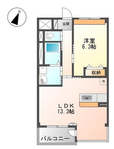 APPARTEMENT EST(1LDK/3階)の間取り写真