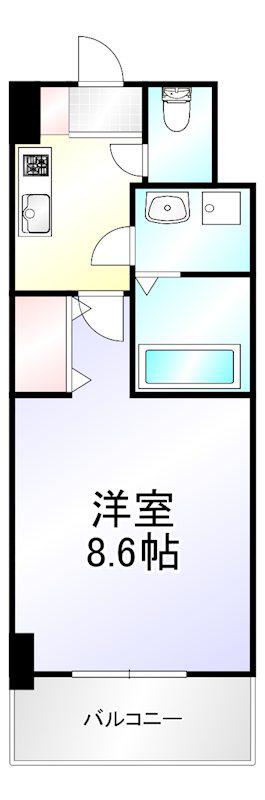 ラファエロ(1K/6階)の間取り写真