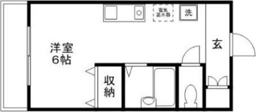 サンシャインヒルズ相田(ワンルーム/2階)の間取り写真