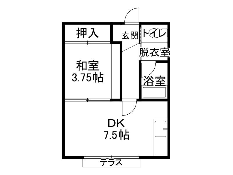 マインハイツ913(1DK/1階)の間取り写真