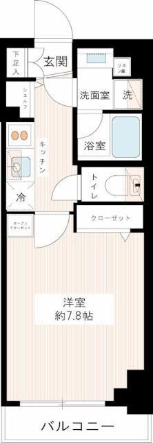 HYS AVANCER 王子神谷(1K/4階)の間取り写真
