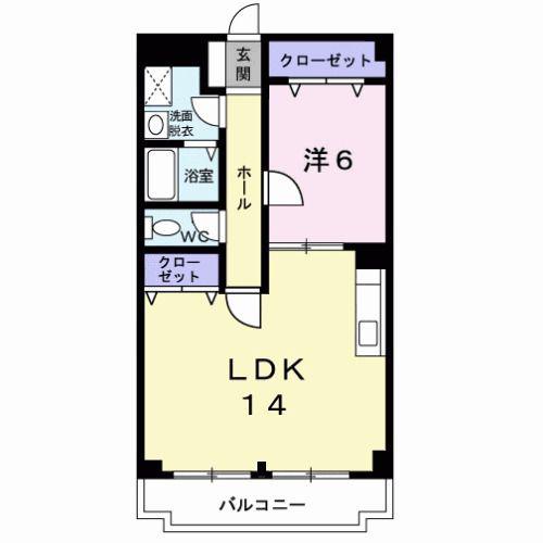 エスポワール(1LDK/1階)の間取り写真