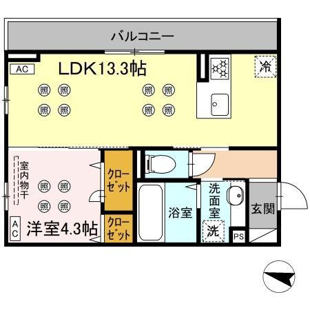 グレースメゾンコンフォートメゾン グレースメゾン(1LDK/3階)の間取り写真