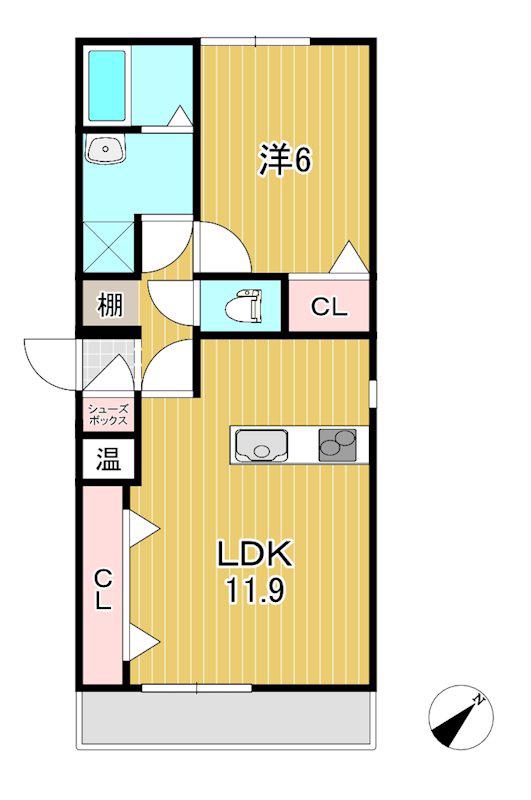 プラザマンション(1LDK/1階)の間取り写真