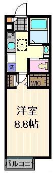 ANGELS森(1K/1階)の間取り写真