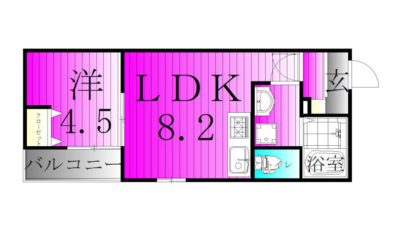 CRASTINE金町2丁目(1LDK/1階)の間取り写真