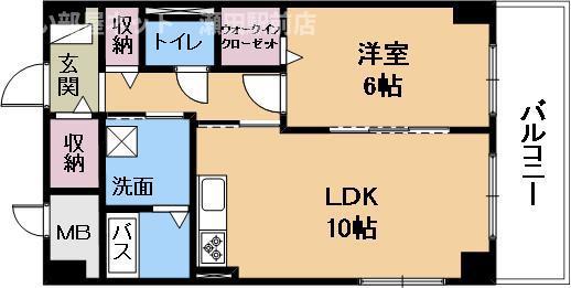 グラン・シュトラーセU21(1LDK/3階)の間取り写真