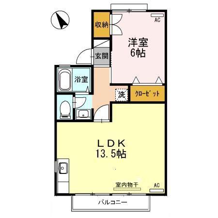 セジュール佐古(1LDK/1階)の間取り写真