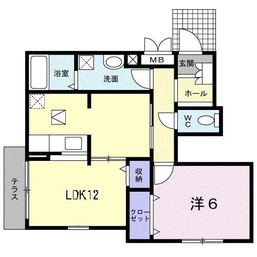 ミルト大城(1LDK/1階)の間取り写真