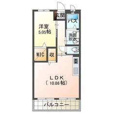 フェリーチェ ナカシマ(1LDK/3階)の間取り写真