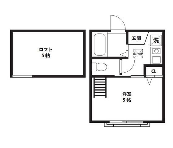 G・Aヒルズ星川(1K/2階)の間取り写真