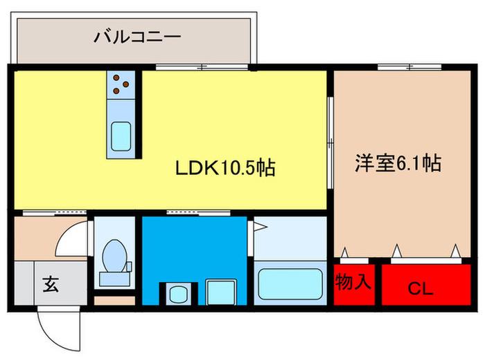 ERFOLG (1LDK/3階)の間取り写真