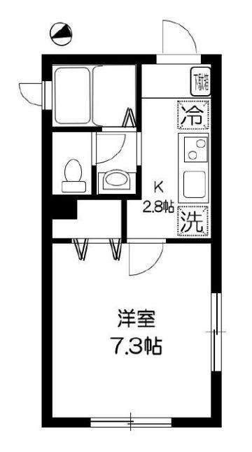 エミネンス千早(1K/1階)の間取り写真