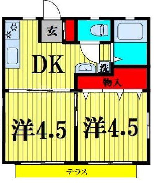 グラシア馬橋(2DK/1階)の間取り写真