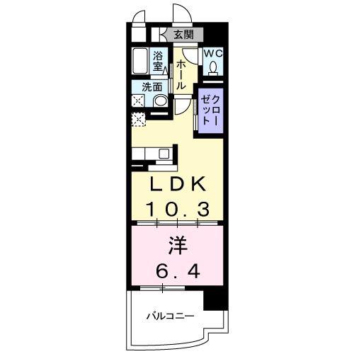 ヴェルジール(1LDK/2階)の間取り写真