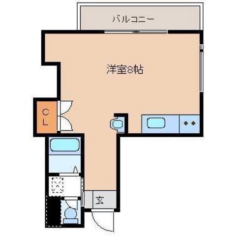 リバティハウスII(ワンルーム/3階)の間取り写真
