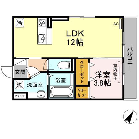 フローレンス(1LDK/3階)の間取り写真
