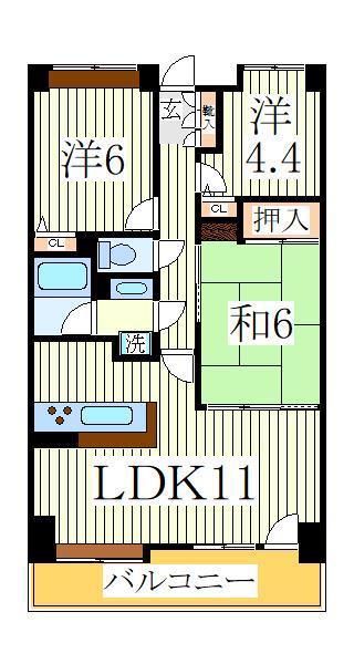 TS GARDEN柏(3LDK/4階)の間取り写真