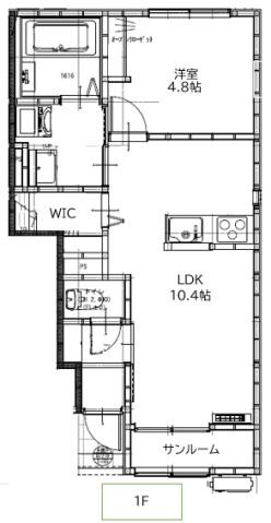 笠岡五番町アパート A(1LDK/1階)の間取り写真