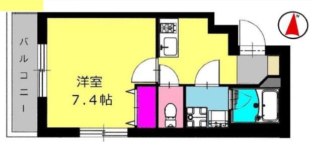 BCASA 港町(1K/1階)の間取り写真