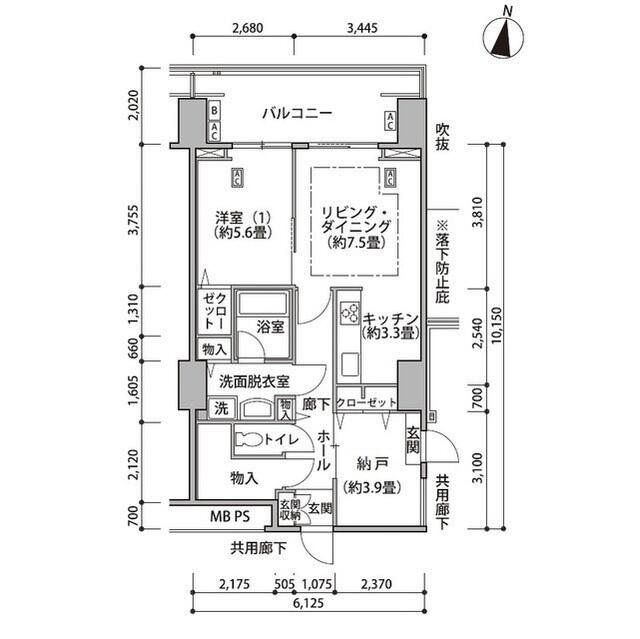 東雲キャナルコートCODAN17号棟(1SLDK/10階)の間取り写真