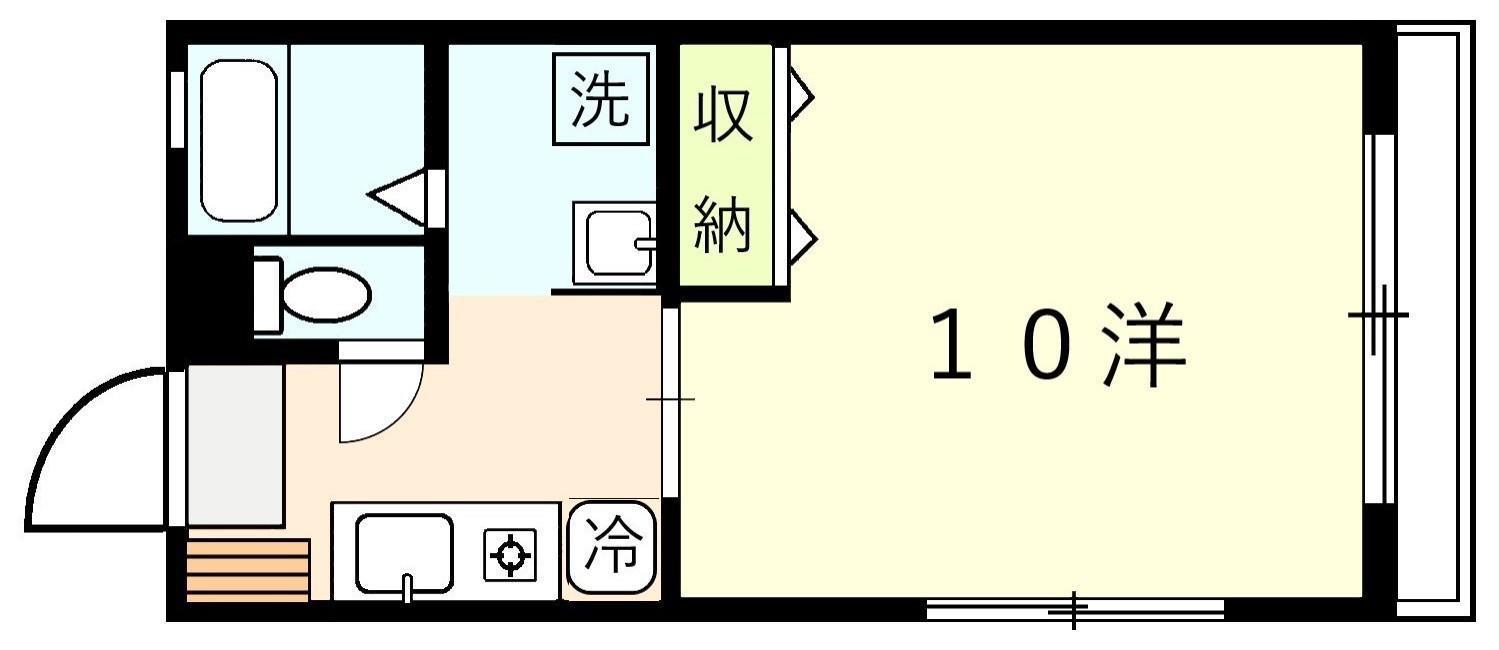 メゾン西京(1K/1階)の間取り写真