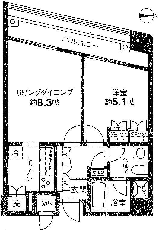 グランドメゾン千駄木(1LDK/4階)の間取り写真