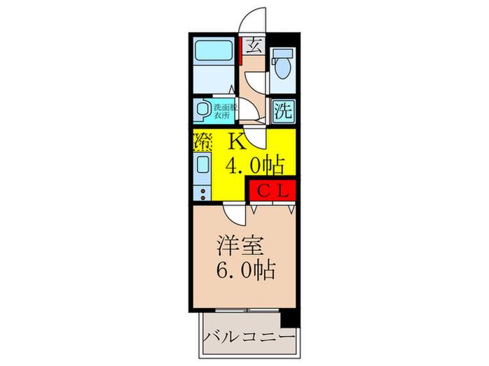 CASA XII(1K/3階)の間取り写真