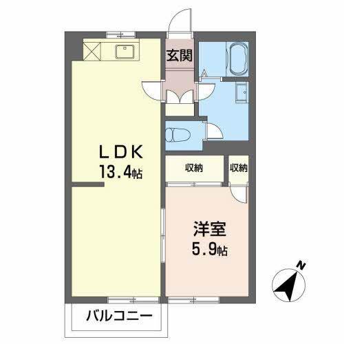 サクラコーポ(1LDK/1階)の間取り写真