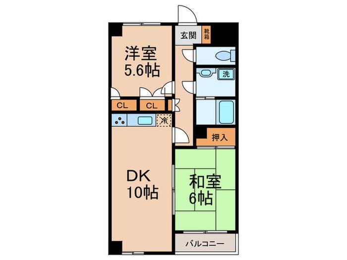 ゾアール茗荷谷(2DK/3階)の間取り写真