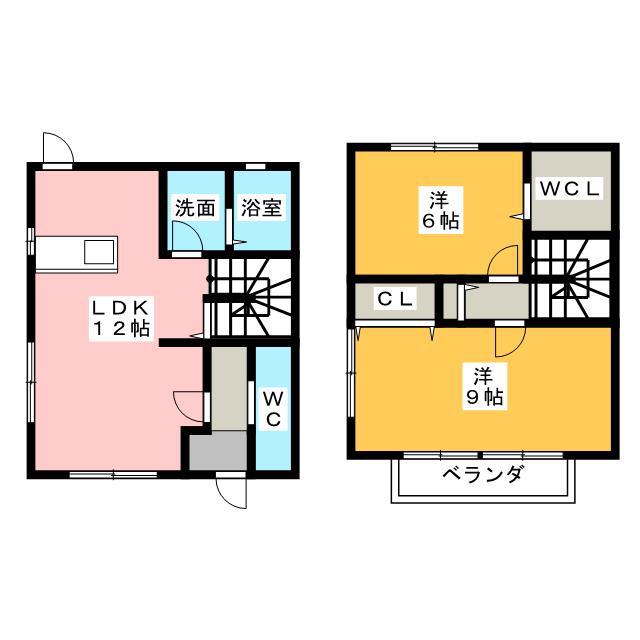 パインフォレストWAN F(2LDK/2階)の間取り写真