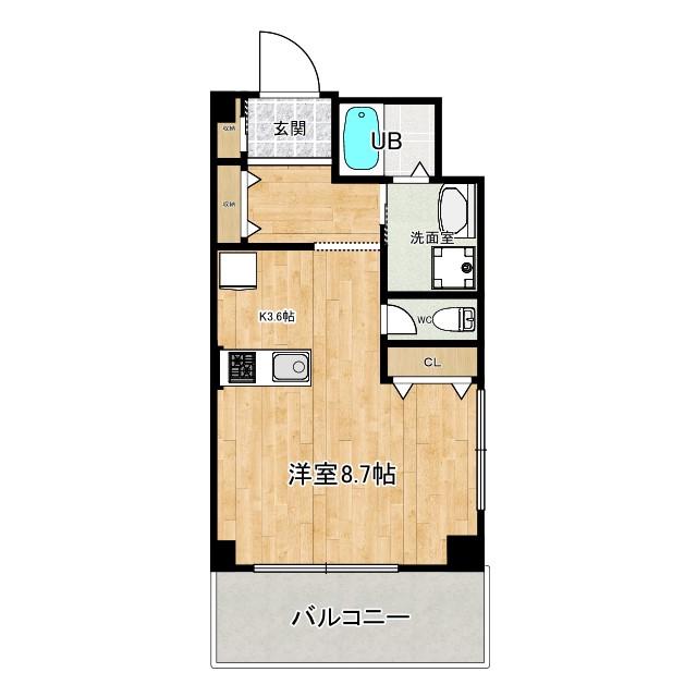 GK.BLD(1K/5階)の間取り写真